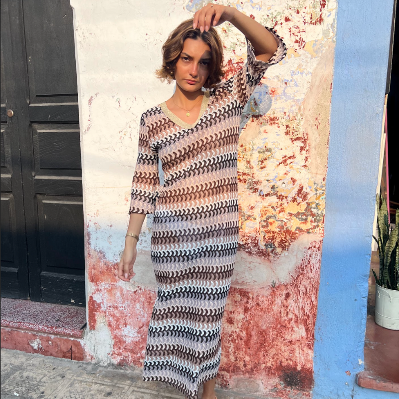 Vestido largo playero dorado ¡Qué Guay! Guatemala