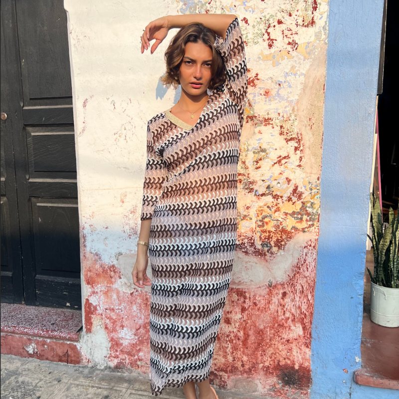 Vestido largo playero dorado ¡Qué Guay! Guatemala