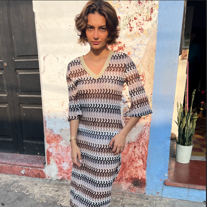 Vestido largo playero dorado ¡Qué Guay! Guatemala