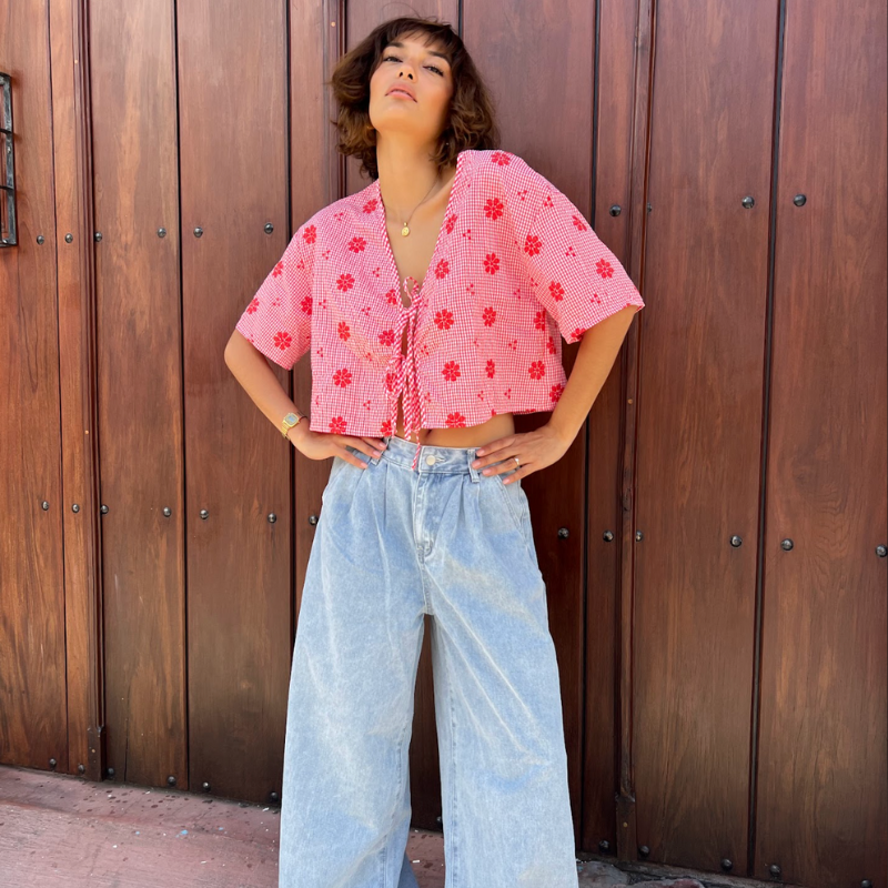 Blusa lazos coral ¡Qué Guay! Guatemala