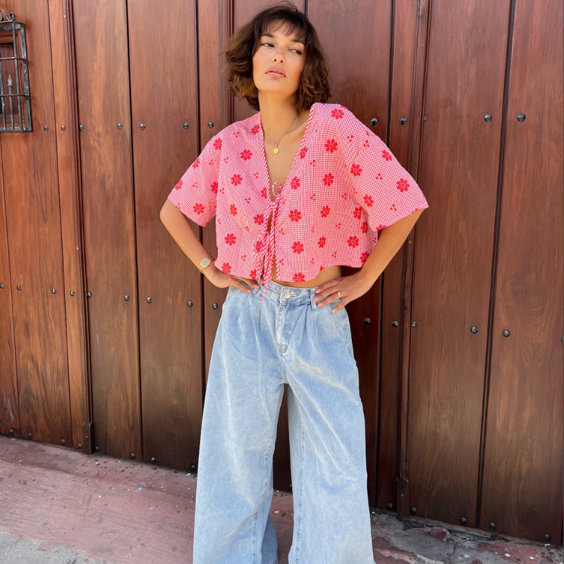 Blusa lazos coral ¡Qué Guay! Guatemala