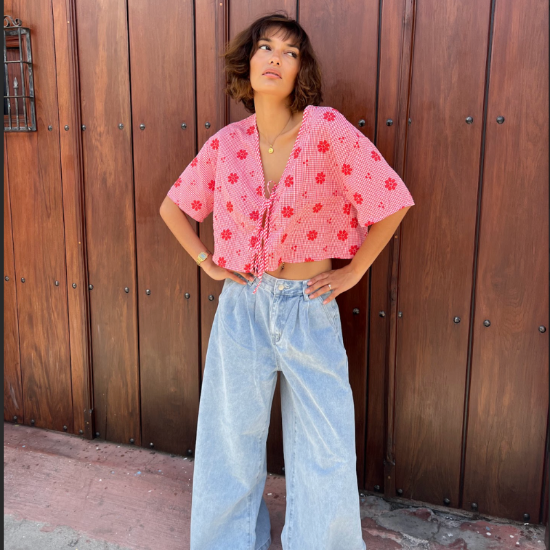 Blusa lazos coral ¡Qué Guay! Guatemala