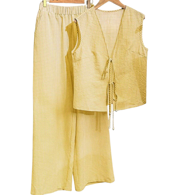 Chaleco lazos y pantalón amarillo cuadros blanco y amarillo ¡Qué Guay! Guatemala