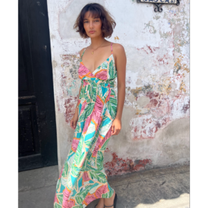 Vestido sin mangas azul turquesa