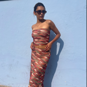 Top y falda estampada