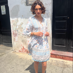 Vestido corto celeste